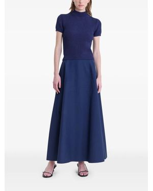 FFORME Ribbed-Knit Short-Sleeve Top - Blue