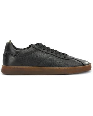 Officine Creative Halo 001 Leather Rubber Low-Top Trainer - Black