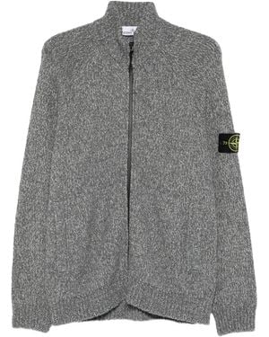 Stone Island ロゴパッチ カーディガン - グレー