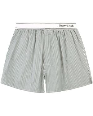 Sporty & Rich Striped Waistband Shorts - Grey