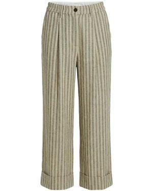 Brunello Cucinelli Striped Linen Pants - Green