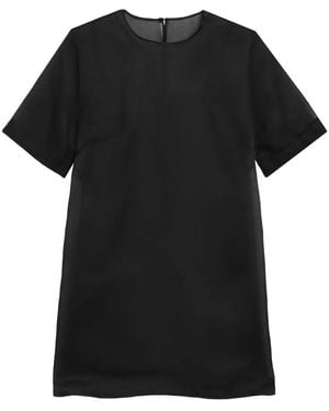 Ami Paris Short-Sleeve Trapeze Mini Dress - Black