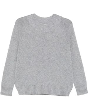 Purotatto Raglan-Sleeve Ribbed-Trim Jumper - Grey