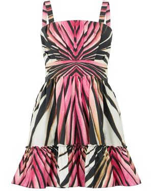Roberto Cavalli Ray Of-Print Tiered Dress