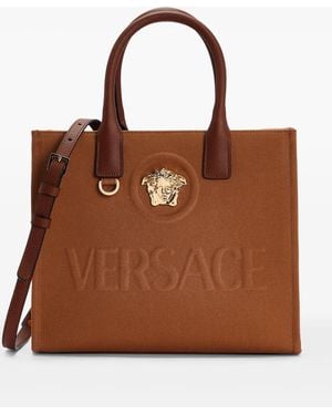 Versace メドゥーサ トートバッグ - ブラウン