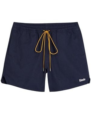 Rhude Logo-Print Deck Shorts - Blue