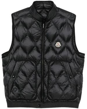 Moncler Chaleco Erelia Con Acolchado De Rombos - Negro