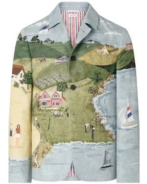 Thom Browne Nantucket Scenic Unconstructed Sportcoat - Green