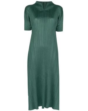 Pleats Please Issey Miyake Monthly Colours Midi Dress - Green