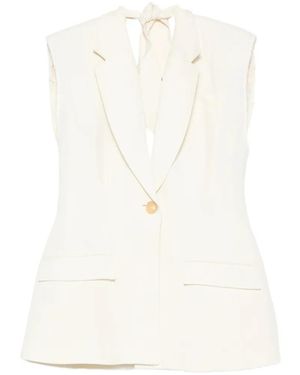 Erika Cavallini Semi Couture Flap-Pocket Vest - White