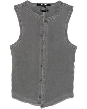 Ksubi Button-Front Ribbed Cardigan - Grey