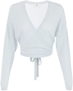 Elisabetta Franchi Rear-Tie Knitted Top - White