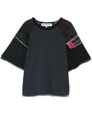 Stain Shade Camiseta Con Borde Sin Rematar - Negro
