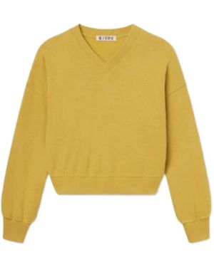 ÉTERNE V-Neck Long-Sleeve Jumper - Yellow