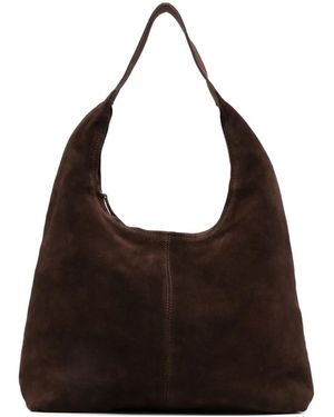 Yerse Suede Leather Shoulder Bag - Black