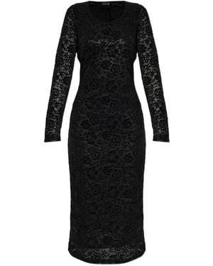 Versace Jeans Couture Lace Dress With Long Sleeves - Black