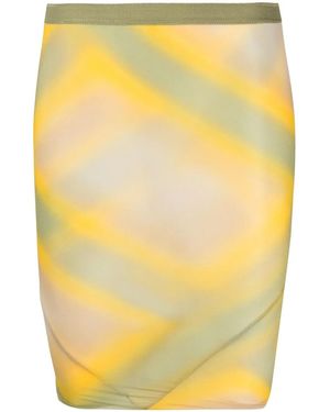 Rick Owens High-Waisted Graphic-Print Skirt - Yellow