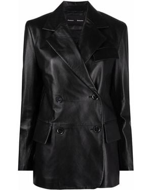 Proenza Schouler Single-Breasted Leather Blazer - Black