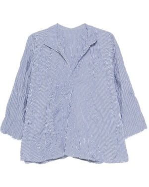 Daniela Gregis Camisa a rayas con cuello en V - Azul