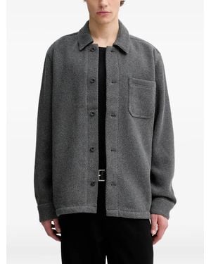 Les Deux Hamilton Button-Front Overshirt - Grey