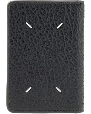 Maison Margiela Textured Four-Stitches Card Holder - Black