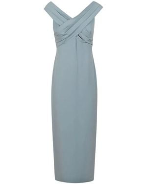 Ralph Lauren Off-Shoulder Midi Dress - Blue