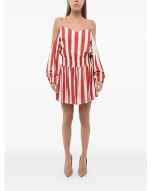 Balmain Striped Mini Dress - Red