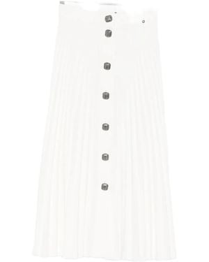 Nissa Falda midi con botones - Blanco