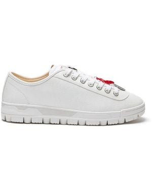 LILI CURIA June Textured Lace-Up Trainers - White