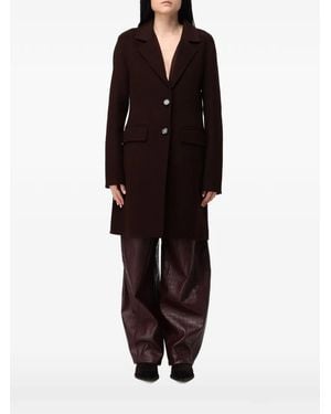 Hanita Notched-Lapel Single-Breasted Coat - Black
