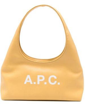 A.P.C. Logo-Print Soulder Bag - Natural