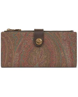 Etro Paisley-Jacquard Wallet - Brown