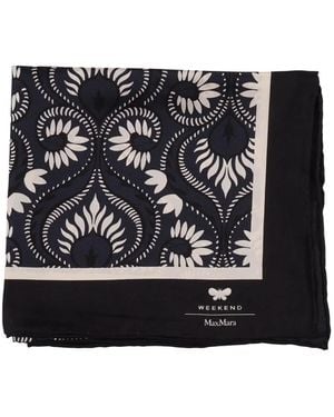 Weekend by Maxmara Floral Stole Foulard Mantella - Black