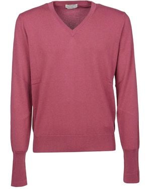 Ballantyne Kaschmirpullover mit V-Ausschnitt - Pink