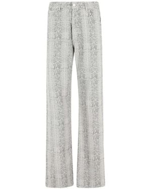 FEDERICA TOSI Snakeskin Straight Jeans - Grey