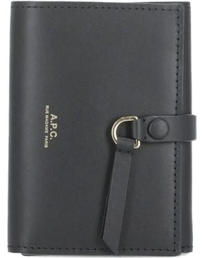 A.P.C. Portemonnaie aus Leder - Schwarz