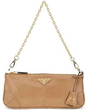 Prada Re-Edition 2002 Chain-Strap Leather Tote Bag - Natural