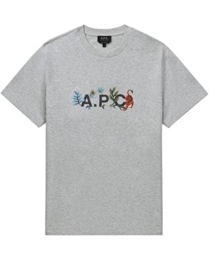 A.P.C. Logo-Print T-Shirt - Grey