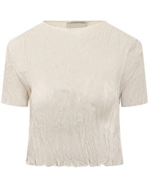 GONGDID DESIGN Gd172 Wavy Cropped Top - White