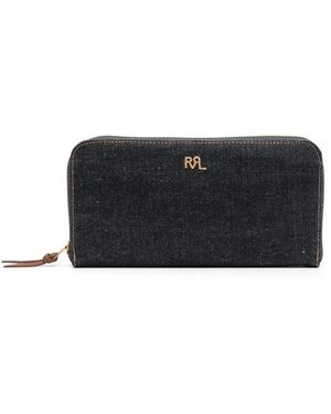 RRL Logo-Plaque Denim Wallet - Black