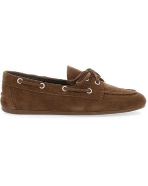 Jeffrey Campbell Lace-Up Suede Loafers - Brown