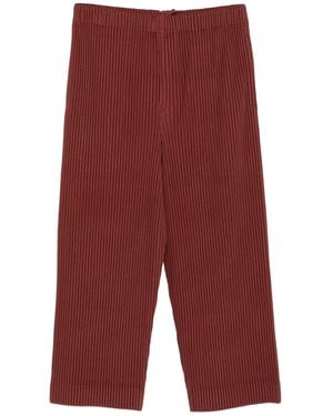 Homme Plissé Issey Miyake Pleated Cropped Trousers - Red