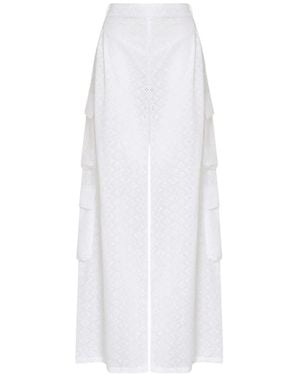 Amir Slama Eyelet Cargo Pants - White