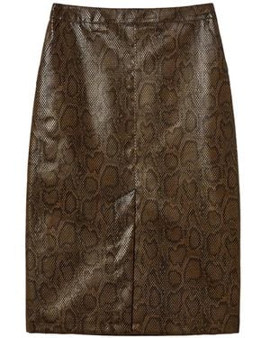 Twinset Python-Print Midi Skirt - Brown