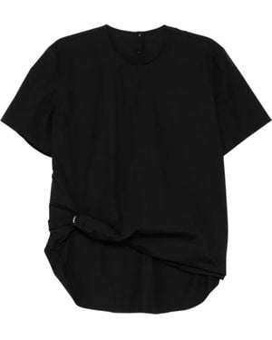 JNBY Metal Pleated Hem Blouse - Black
