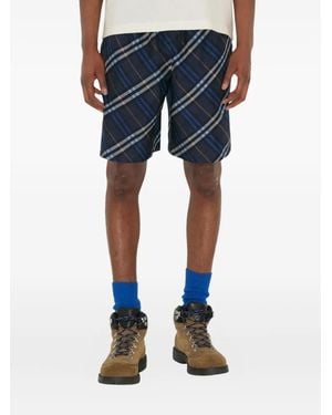 Burberry Bermudas De Popelina - Azul