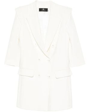 Elisabetta Franchi Robe Courte À Boutonnière Croisée - White