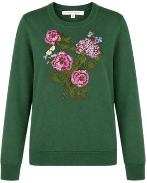 Carolina Herrera Floral-Embroidered Jumper - Green