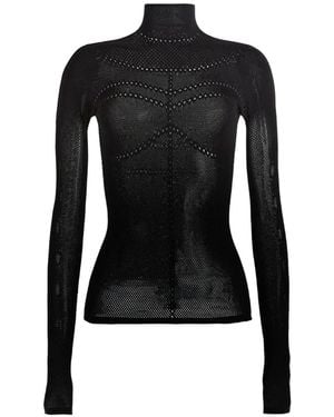 MACCAPANI Mock-Neck Top - Black