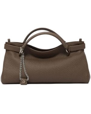 Orciani Small Virgo Soft Grained Leather Tote Bag - Brown
